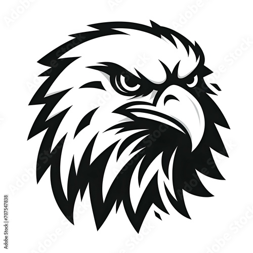 illustration of eagle simple design in black and white style on white background