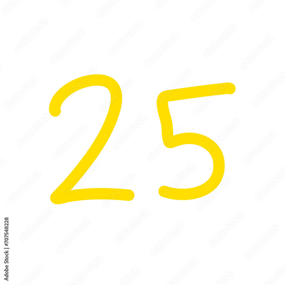 Yellow numbers vector Yellow numbers vector
