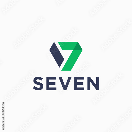 Number Seven Logo Icon Vector Template