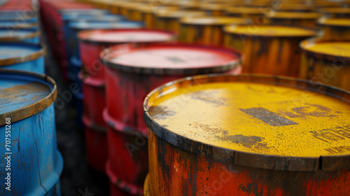Oil barrels lined up for sale © Vasilina FC