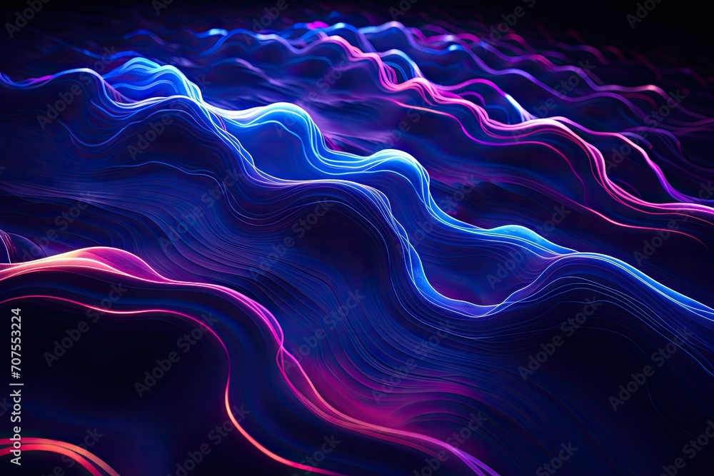 Various water streams, abstract background, gradient vibrant color