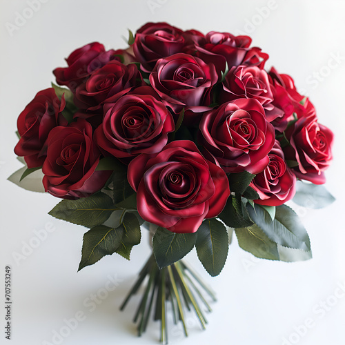 bouquet of red roses isolated on white background  for valentine s day.