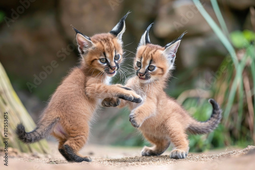 Playful Caracal kittens © Venka