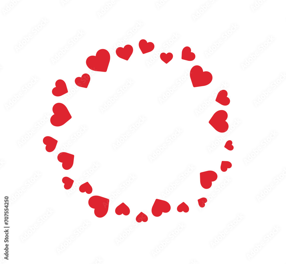 circle frames with hearts vector illustration