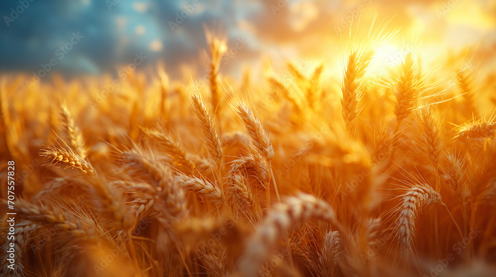 A golden wheat field, the ears of wheat swaying in the wind, shining in the sun. A golden wheat field, the ears of wheat swaying in the wind, shining in the sun.