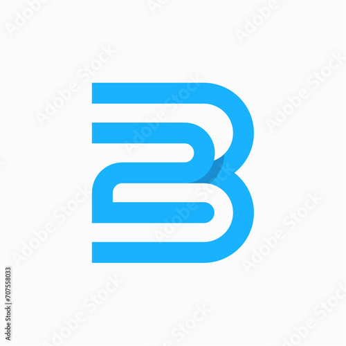 number 2 and letter B logo template photo