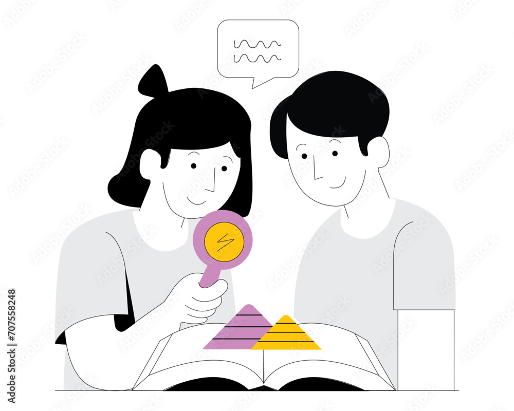 Two Students are Studying Together | Education Line Two Students are Studying Together | Education Line