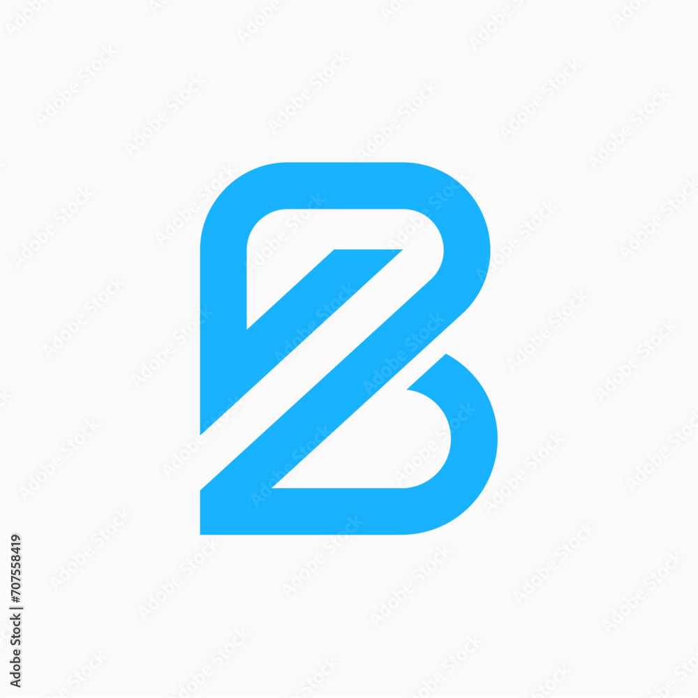 number 2 and letter B logo template number 2 and letter B logo template