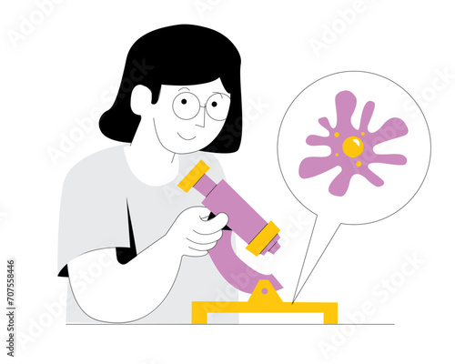 Girl Observes Bacteria Using a Microscope | Education Line
