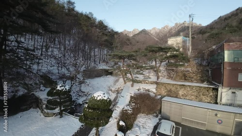 겨울 대둔산 눈 덮인 수로 photo