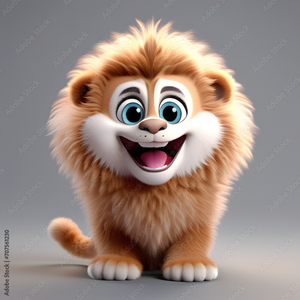 Lion smiling 053. Generate Ai