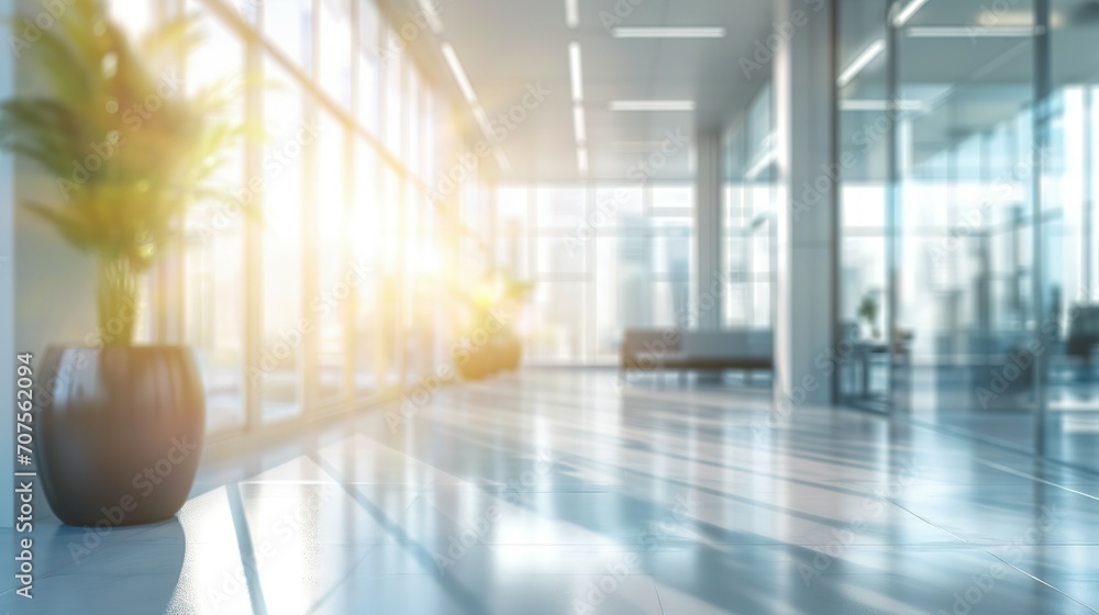 Beautiful blurred background of a light modern office interior with panoramic windows and beautiful lighting. Beautiful blurred background of a light modern office interior with panoramic windows and beautiful lighting.