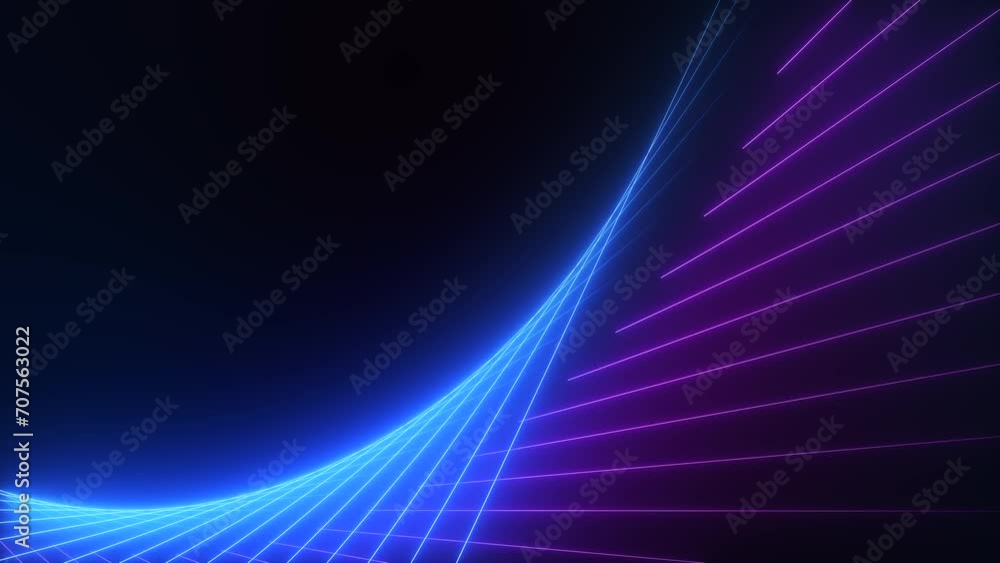 3d animation. Abstract neon background of bright lines glowing in the dark. Modern futuristic technology concept. Seamless loop video 3d animation. Abstract neon background of bright lines glowing in the dark. Modern futuristic technology concept. Seamless loop video