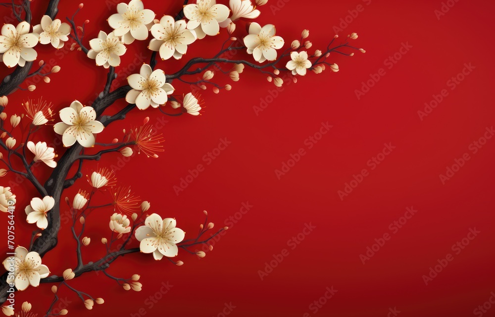 Chinese new year, year of the dragon banner template design with dragons, clouds and flowers background. Chinese new year, year of the dragon banner template design with dragons, clouds and flowers background.