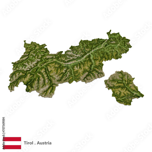 Tirol, State of Austria Topographic Map (EPS)