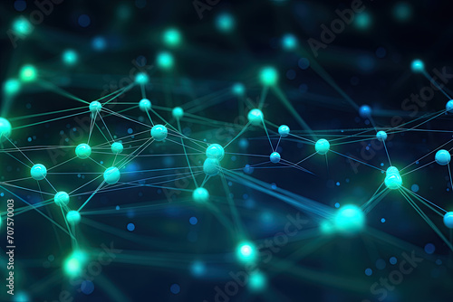 Futuristic Blue and Green Network Lines: High-Tech Digital Connectivity Background