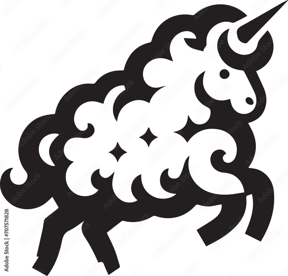 Fototapeta premium Sheep Unicorn vector 