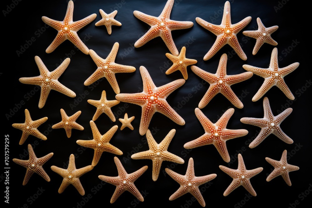 Starfish Constellation: Starfish arranged in the shape of constellations. Starfish Constellation: Starfish arranged in the shape of constellations.