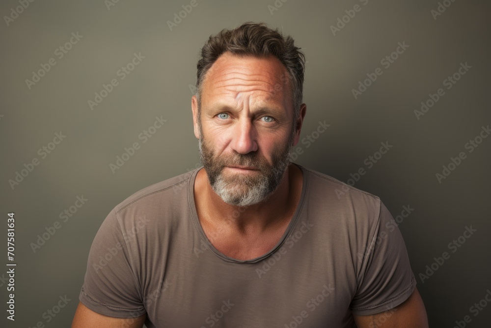 Handsome middle aged man with beard and mustache. Studio shot. Handsome middle aged man with beard and mustache. Studio shot.