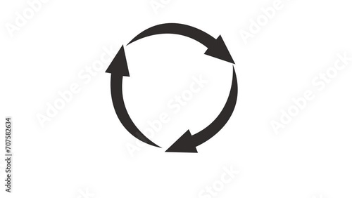 2d animated buffering intert, circle, recycle icon sign with alpha channel photo
