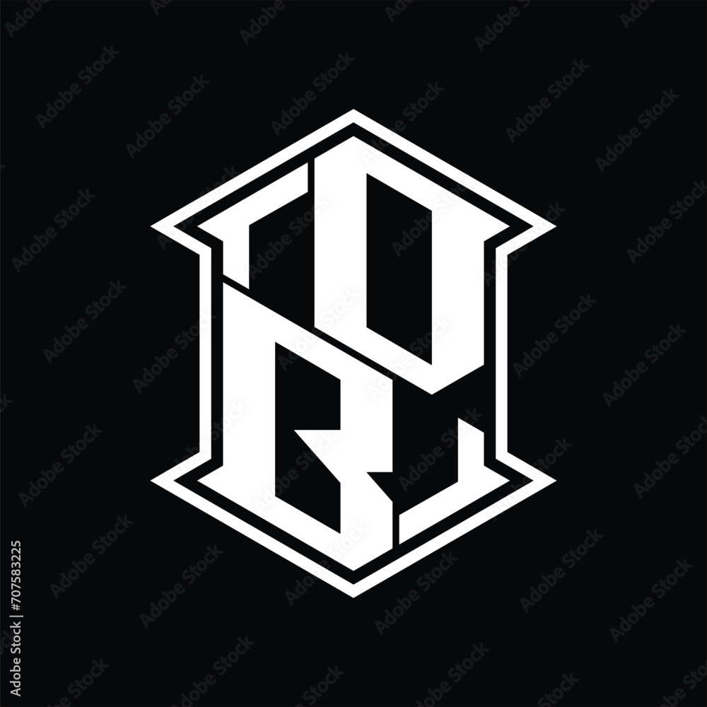 DB Logo monogram hexagon shield shape up and down with sharp corner isolated style design DB Logo monogram hexagon shield shape up and down with sharp corner isolated style design