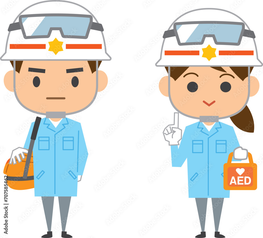 救急救命士のイメージイラスト（男女セット） Stock Vector | Adobe Stock
