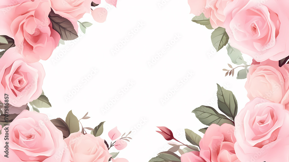 Empty floral frame with copy space for greeting card or invitation design Empty floral frame with copy space for greeting card or invitation design