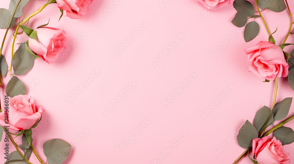 Empty floral frame with copy space for greeting card or invitation design Empty floral frame with copy space for greeting card or invitation design