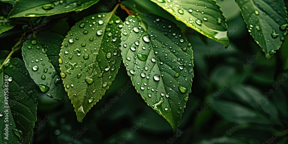 Nature vibrant greenery in rain kissed garden featuring fresh leaves dewdrops and macro details ideal for showcasing beauty of organic life summer vibes and environmental harmony Nature vibrant greenery in rain kissed garden featuring fresh leaves dewdrops and macro details ideal for showcasing beauty of organic life summer vibes and environmental harmony