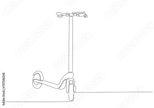 continuous line motorbike scooter vector illustration