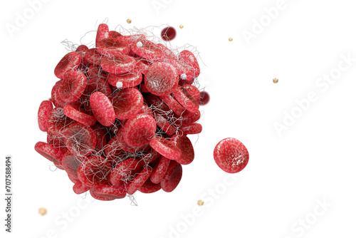 Blood clot isolated background. 3D rendering.