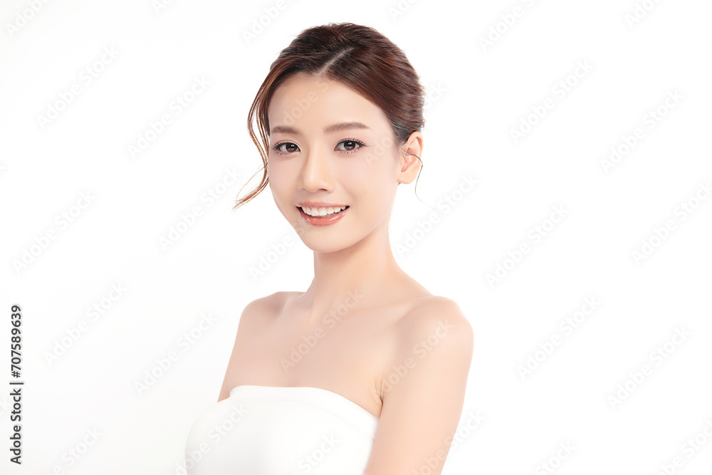 Beautiful young asian woman with clean fresh skin on white background, Face care, Facial treatment, Cosmetology, beauty and spa, Asian women portrait. Beautiful young asian woman with clean fresh skin on white background, Face care, Facial treatment, Cosmetology, beauty and spa, Asian women portrait.