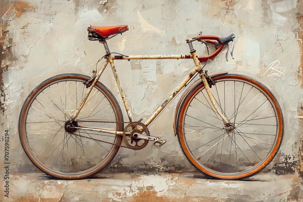 Solitary Bicycle Leans Against a Weathered Wall