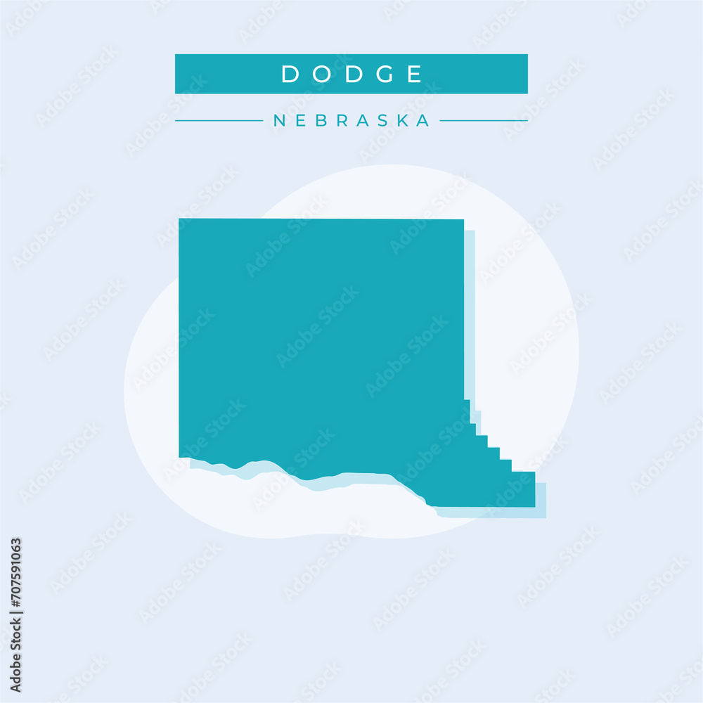 Fotografie Vector illustration vector of Dodge map Nebraska