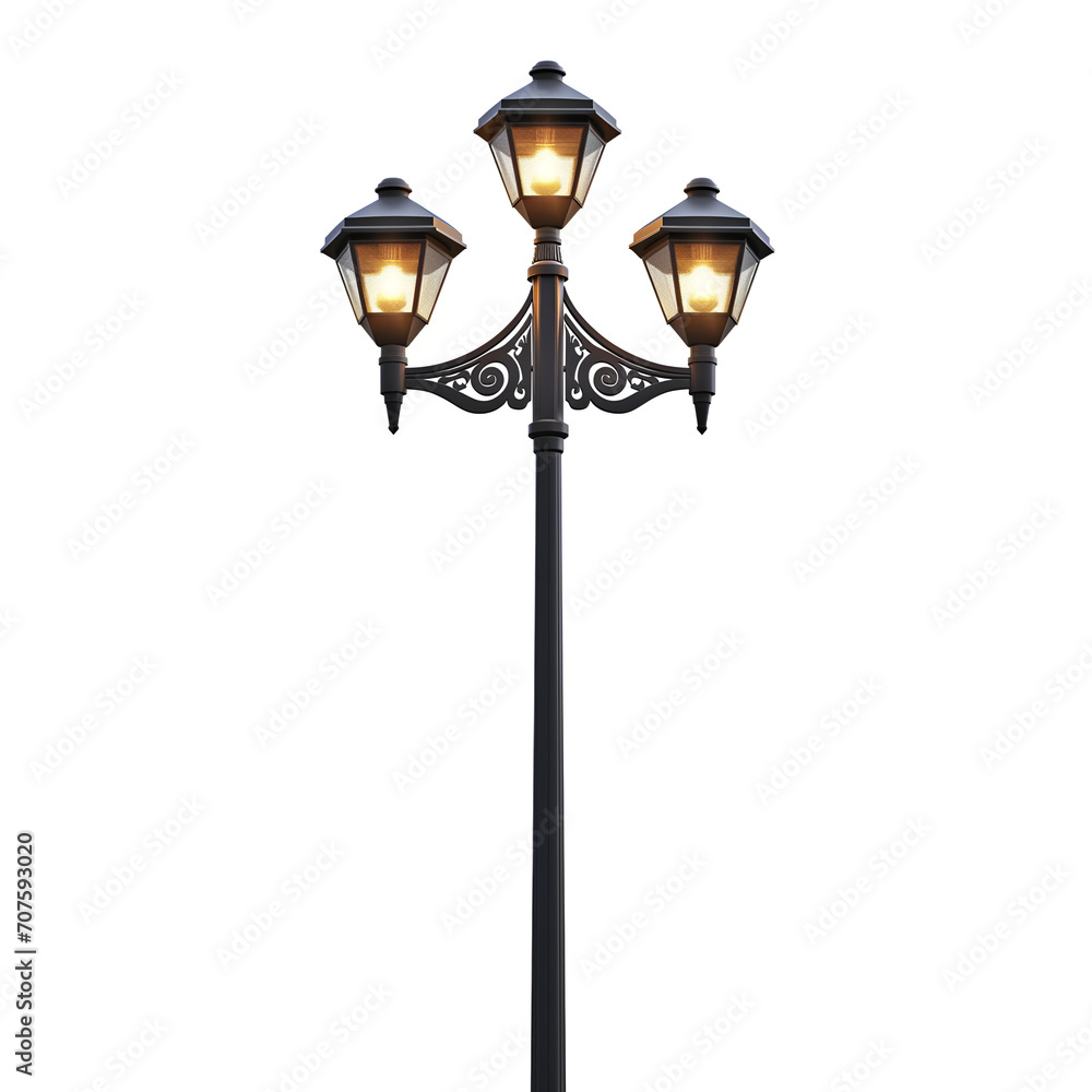 street lamp isolated on white