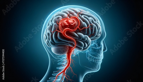 Brain attacks, aneurysm and strokes  symptoms of vascular dementia, hemorrhagic incidents, and transient ischemic attacks. photo