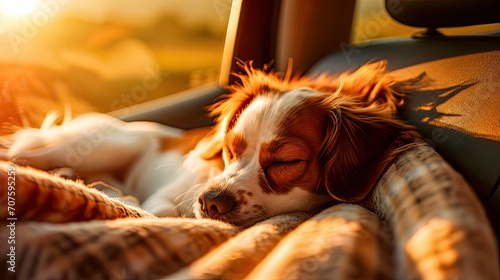 Fotografie, Obraz dog sleeping in the sun
