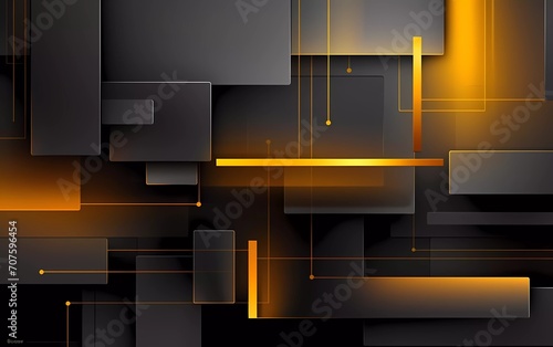 Glowing yellow and gray abstract background geometry and layer elements vector. generative ai
