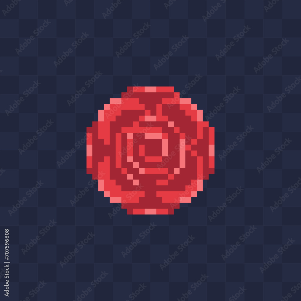 Φωτογραφία Rose pixel art icon logo of flower shop, Valentine
