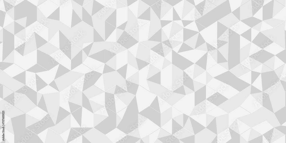 Seamless geometric pattern square shapes low polygon backdrop background. Abstract geometric wall tile and metal cube background triangle wallpaper. Gray and white polygonal background. Seamless geometric pattern square shapes low polygon backdrop background. Abstract geometric wall tile and metal cube background triangle wallpaper. Gray and white polygonal background.