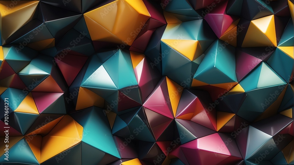 Seamless pattern of an abstract colorful dark d interior with polygonal background texture from Generative AI Seamless pattern of an abstract colorful dark d interior with polygonal background texture from Generative AI