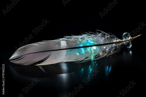 Feather with enchanting powers. Generative AI