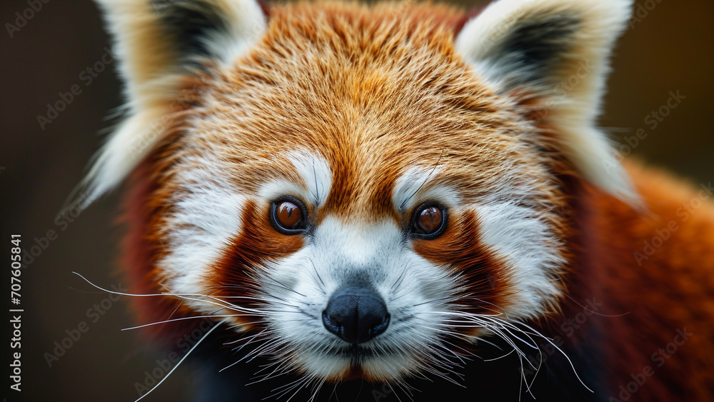 Captivating Close up Red Panda's Focused Gaze Revealed Captivating Close up Red Panda's Focused Gaze Revealed