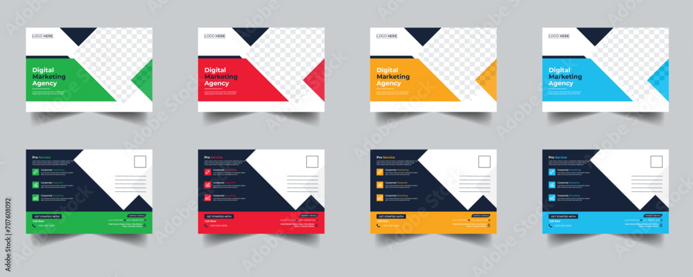 Fotografie Modern Creative Corporate Post Card Template, Vector Template for Opening Invita