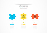 Infographic 3 options design elements for your business data. Vector Illustration.