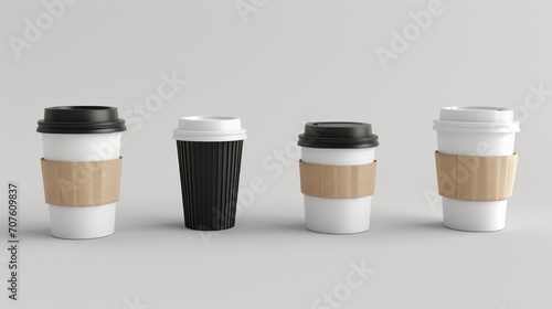 Arrangement of coffee cup mock-up 