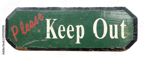 Keep Out Wood Sign PNG