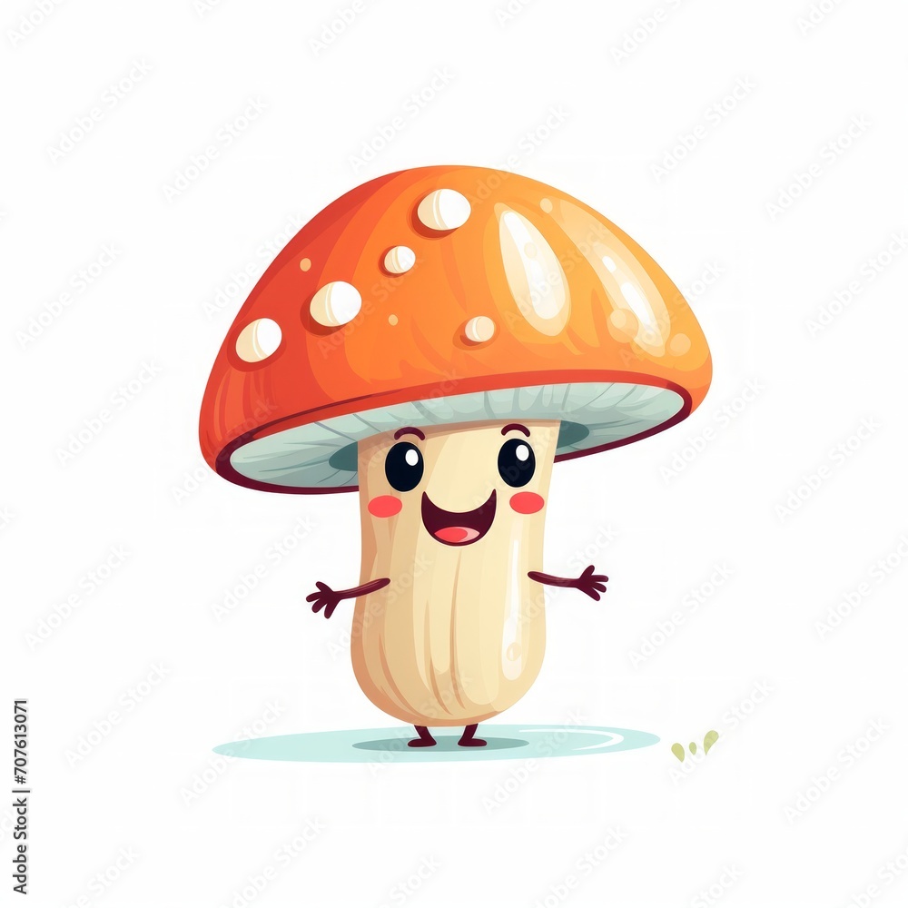 A playful sprite balancing on a mushroom and laughing joyfully in the air. Generative AI A playful sprite balancing on a mushroom and laughing joyfully in the air. Generative AI