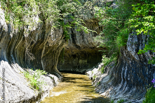 Natural gorge or canyon Banita Gorges, Cheile Banitei near Petrosani, Hunedoara County, Transylvania, Romania photo