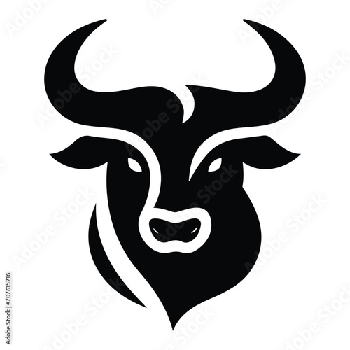 Elegance drawing art buffalo cow ox bull head logo design inspiration